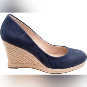Charles by Charles David Navy Faux Suede Wedge Heels 9.5